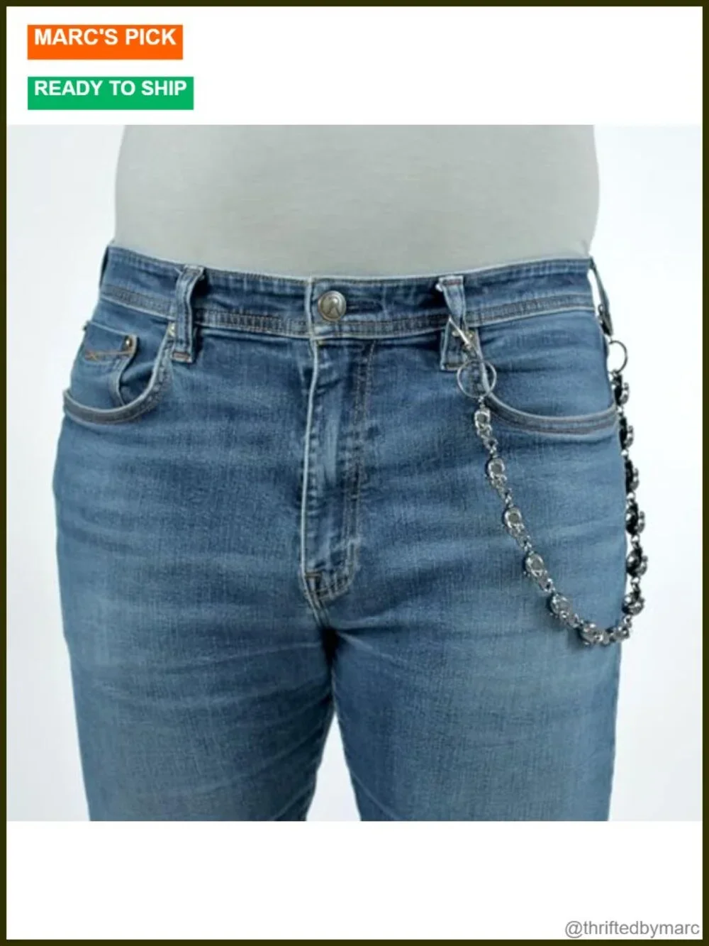 Skull Metal Wallet Chain Pants Belt 18 Inch Gothic Punk